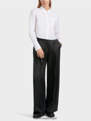 Marc Cain calças Wichita plissadas com perna larga preto roupas 4P8PV0526 Marc Cain Portugal