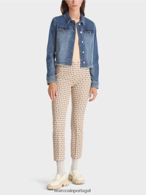 Marc Cain calças de jersey esticar Sydney Creme escuro roupas 4P8PV0549 Marc Cain Tops