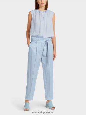 Marc Cain calças no estilo de papel pó claro azul roupas 4P8PV0691 Marc Cain Portugal