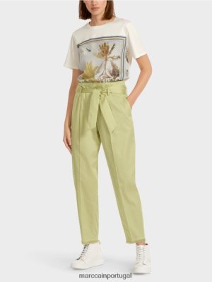 Marc Cain calças no estilo de papel respiração suave roupas 4P8PV0688 Marc Cain Portugal