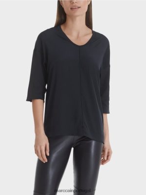 Marc Cain camisa da blusa feita de mistura de material Midnight Blue roupas 4P8PV01032 Marc Cain Tops