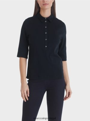 Marc Cain camisa de pólo de algodão Midnight Blue roupas 4P8PV01465 Marc Cain Portugal