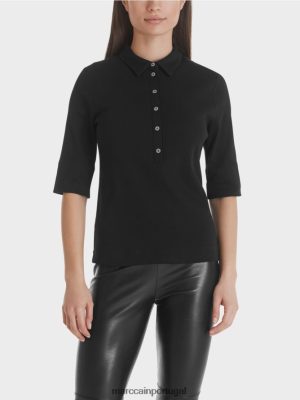Marc Cain camisa de pólo de algodão preto roupas 4P8PV01464 Marc Cain Tops