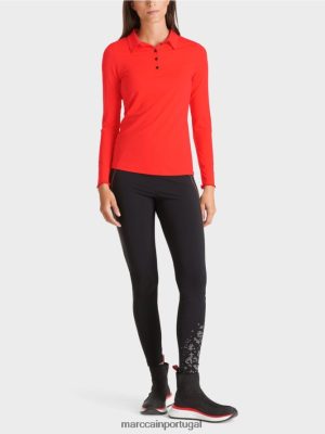 Marc Cain camisa polo em camisa com nervuras Campari roupas 4P8PV01271 Marc Cain Dresses