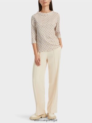 Marc Cain camiseta com design gráfico Creme escuro roupas 4P8PV01280 Marc Cain Dresses