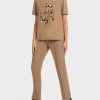 Marc Cain camiseta com leopardo e impressão de letra café leve roupas 4P8PV01433 Marc Cain Dresses