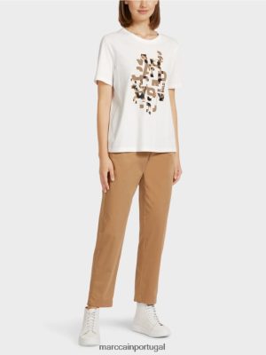 Marc Cain camiseta com leopardo e impressão de letra off white roupas 4P8PV01436 Marc Cain Dresses