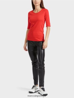 Marc Cain camiseta com mangas de 3/4 de comprimento Campari roupas 4P8PV01332 Marc Cain Tops