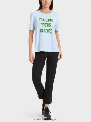Marc Cain camiseta com motivo de lantejoulas pó macio azul roupas 4P8PV01301 Marc Cain Dresses