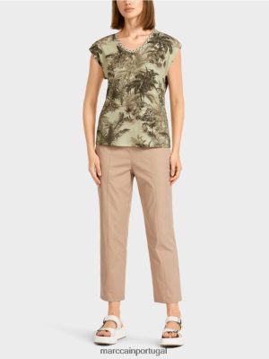 Marc Cain camiseta com motivo de palmeira respiração suave roupas 4P8PV01417 Marc Cain Portugal