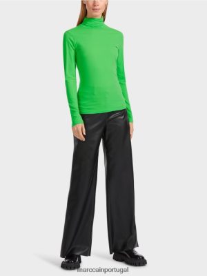 Marc Cain camiseta com rolo de rolo Verde de maçã escura roupas 4P8PV01253 Marc Cain Dresses