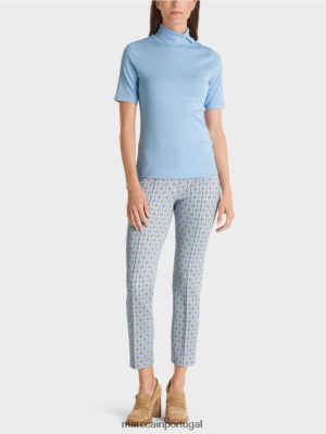 Marc Cain camiseta com rolo de rolo céu escuro do verão roupas 4P8PV01283 Marc Cain Dresses