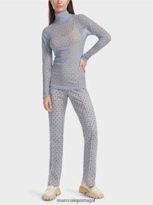 Marc Cain camiseta de rolo de abraço de figura céu escuro do verão roupas 4P8PV01277 Marc Cain Dresses