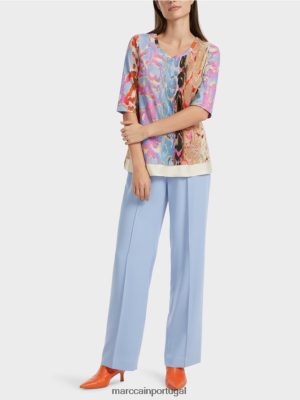 Marc Cain camiseta estampada colorida céu escuro do verão roupas 4P8PV01286 Marc Cain Dresses