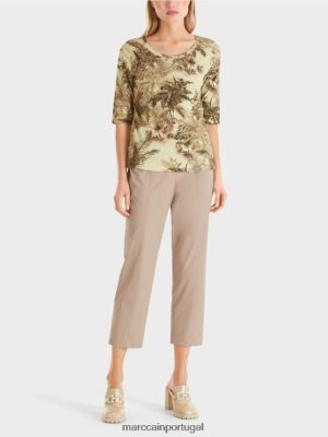 Marc Cain camiseta impressa em um design de nervura fina respiração suave roupas 4P8PV01413 Marc Cain Tops