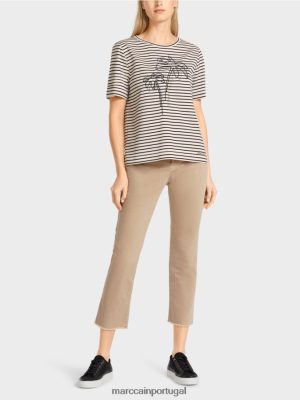 Marc Cain camiseta listrada com apliques caju roupas 4P8PV01393 Marc Cain Portugal