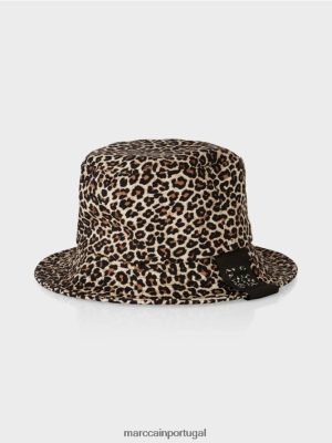 Marc Cain chapéu de balde com estampa de leopardo creme de pó acessório 4P8PV01738 Marc Cain Portugal