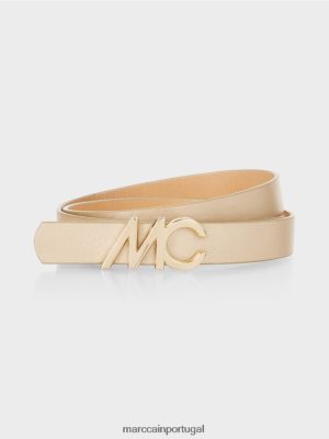 Marc Cain cinto com fivela de logotipo MC ouro claro acessório 4P8PV01686 Marc Cain Tops