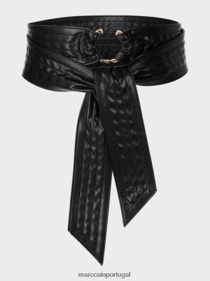 Marc Cain cinto de cintura com anel decorado torcido preto acessório 4P8PV01743 Marc Cain Tops