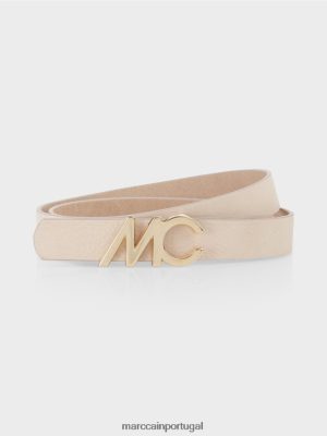 Marc Cain cinto de cintura com fivela de logotipo Creme escuro acessório 4P8PV01680 Marc Cain Tops