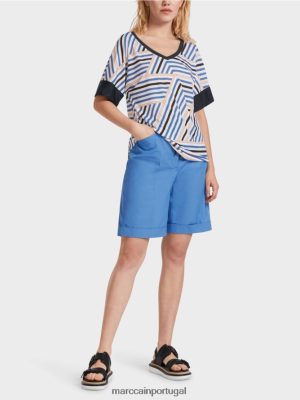 Marc Cain colar de stand-up com decote em V Azure roupas 4P8PV01354 Marc Cain Portugal