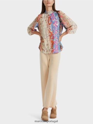 Marc Cain colorida "repensar" blusa céu escuro do verão roupas 4P8PV0853 Marc Cain Portugal