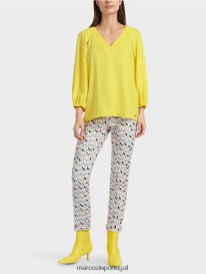 Marc Cain decote em V "repensa a blusa limão macio roupas 4P8PV0880 Marc Cain Portugal