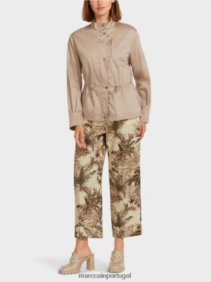 Marc Cain jaqueta ao ar livre casual em algodão Taupe suave roupas 4P8PV0397 Marc Cain Portugal