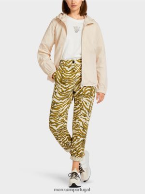 Marc Cain jaqueta ao ar livre com capuz leve creme de pó roupas 4P8PV0278 Marc Cain Dresses