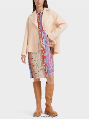 Marc Cain jaqueta ao ar livre de lã Creme escuro roupas 4P8PV0253 Marc Cain Portugal