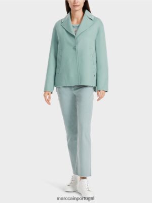 Marc Cain jaqueta ao ar livre de lã azul -céu escuro roupas 4P8PV0267 Marc Cain Tops