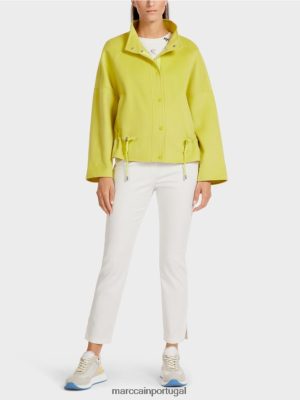 Marc Cain jaqueta ao ar livre em lã feltro enxofre verde roupas 4P8PV0289 Marc Cain Portugal