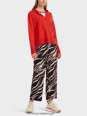 Marc Cain jaqueta com capuz de duas face Campari roupas 4P8PV0314 Marc Cain Dresses