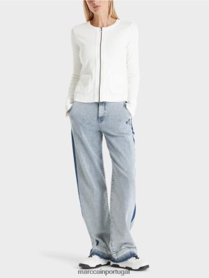 Marc Cain jaqueta com zíper com pescoço redondo off white roupas 4P8PV0332 Marc Cain Dresses