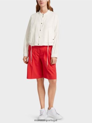 Marc Cain jaqueta de linho com colarinho off white roupas 4P8PV0361 Marc Cain Portugal
