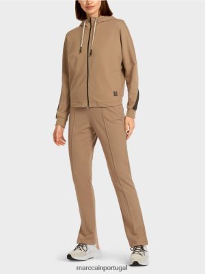 Marc Cain jaqueta de moletom em forma de ovo café leve roupas 4P8PV0421 Marc Cain Portugal