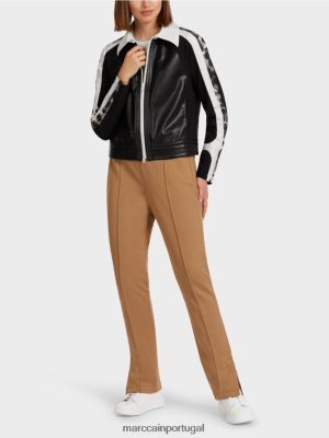 Marc Cain jaqueta em uma mistura de material preto e branco roupas 4P8PV0422 Marc Cain Dresses