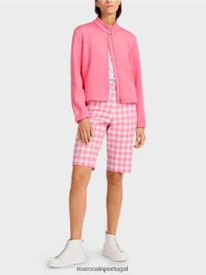 Marc Cain jaqueta jersey com colarinho rosa brilhante roupas 4P8PV0408 Marc Cain Tops