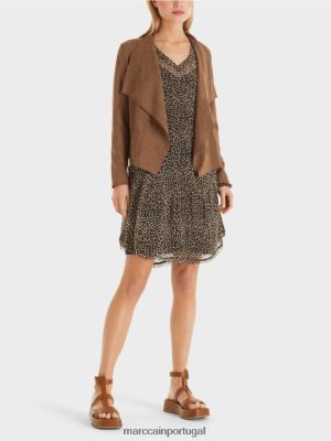 Marc Cain jaqueta no visual de camurça avelã roupas 4P8PV0423 Marc Cain Tops