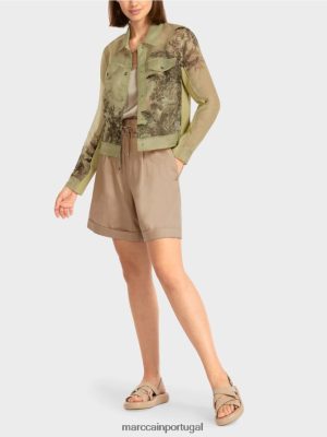 Marc Cain jaqueta transparente com impressão floral respiração suave roupas 4P8PV0396 Marc Cain Tops