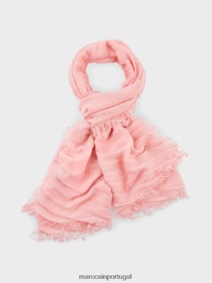 Marc Cain lenço com franjas de cor simples pó macio rosa acessório 4P8PV01701 Marc Cain Tops