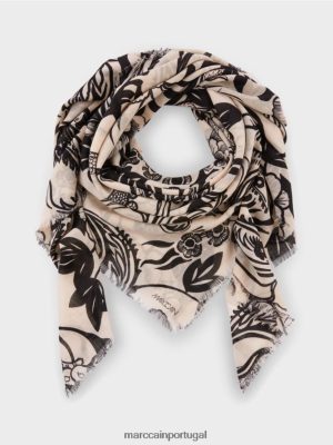 Marc Cain lenço de lã com tatuagem de tatuagem Blossom de amêndoa acessório 4P8PV01654 Marc Cain Portugal