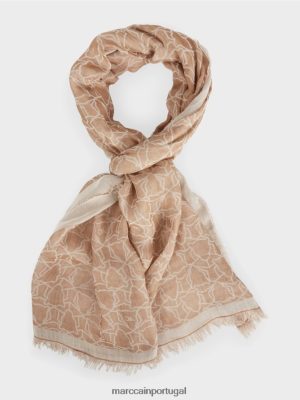 Marc Cain lenço em um design de cabeça de leopardo estilizado camelo acessório 4P8PV01745 Marc Cain Dresses