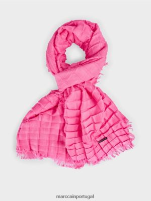 Marc Cain lenço xadrez plissado brilho labial acessório 4P8PV01726 Marc Cain Portugal