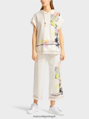 Marc Cain moletom com capuz com franjas off white roupas 4P8PV01225 Marc Cain Portugal