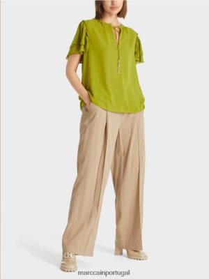 Marc Cain "repense a blusa de" repensar "a blusa Verde de oliveira profunda roupas 4P8PV0953 Marc Cain Dresses