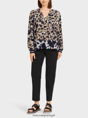 Marc Cain "repense a blusa de" repensar "a blusa café leve roupas 4P8PV0984 Marc Cain Tops