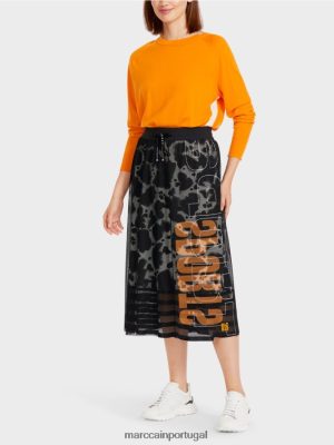 Marc Cain saia de malha com forro impresso preto roupas 4P8PV0501 Marc Cain Tops