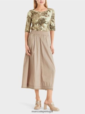 Marc Cain saia em turbilhão Taupe suave roupas 4P8PV0494 Marc Cain Dresses