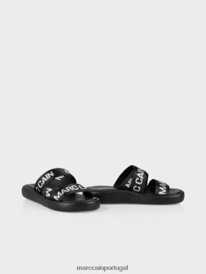 Marc Cain sandálias contemporâneas com letras MC preto calçados 4P8PV01597 Marc Cain Portugal